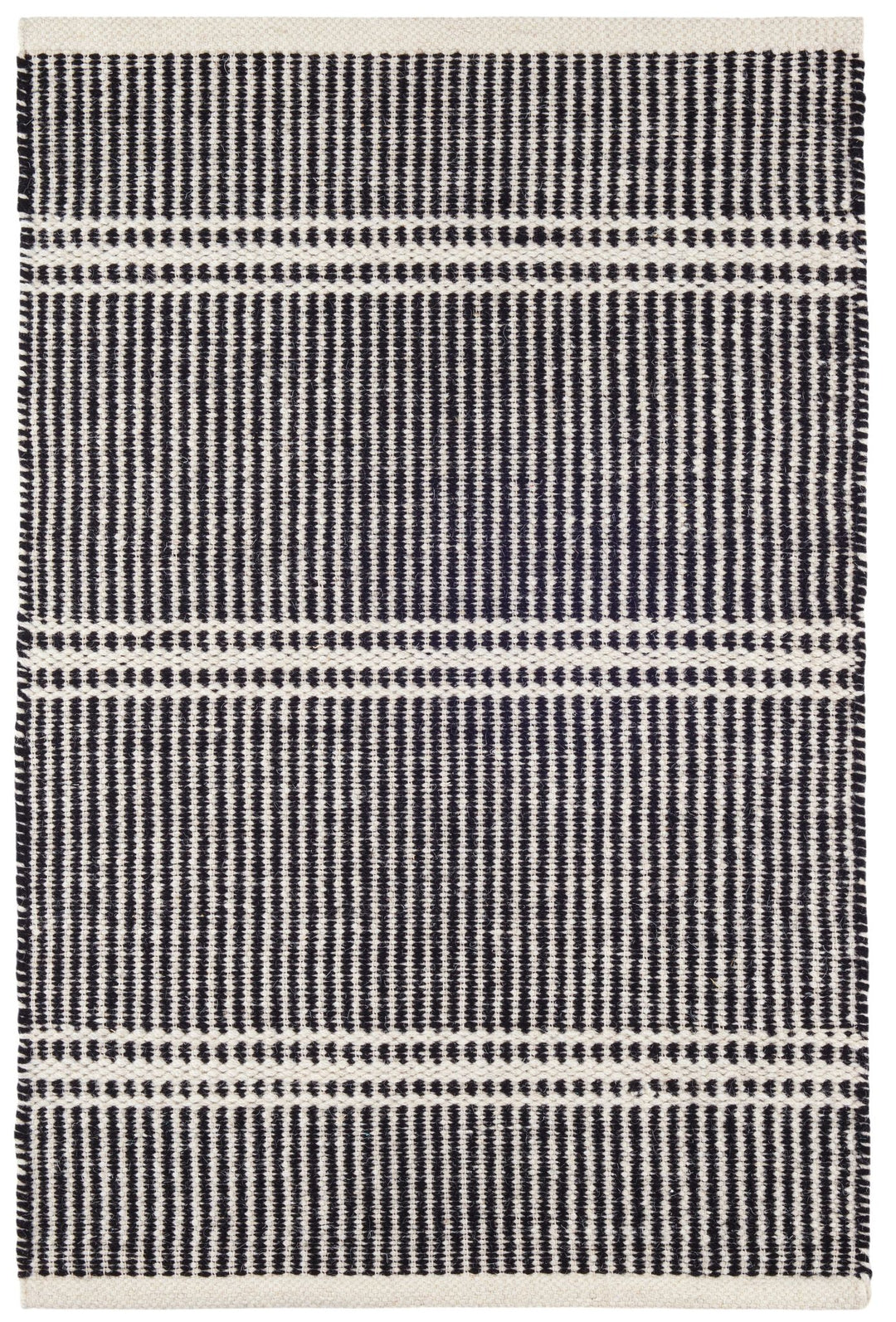 Malta Black/Ivory Handwoven Wool Rug Rug By Annie Selke