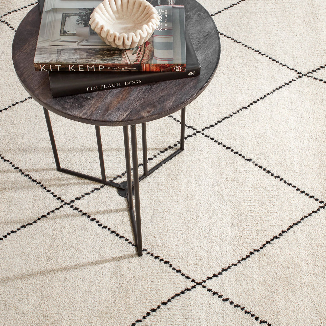 Numa Black Hand Knotted Wool Rug Rug By Annie Selke