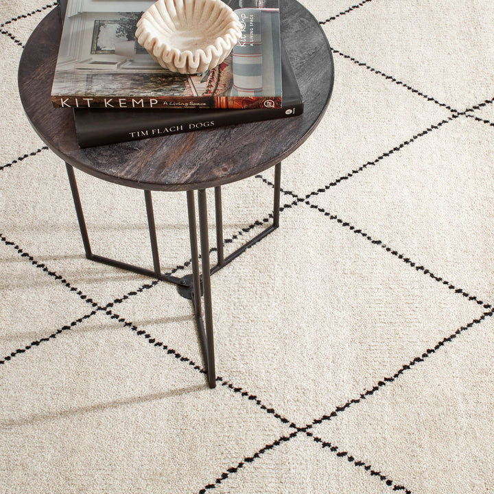 Numa Black Hand Knotted Wool Rug Rug By Annie Selke