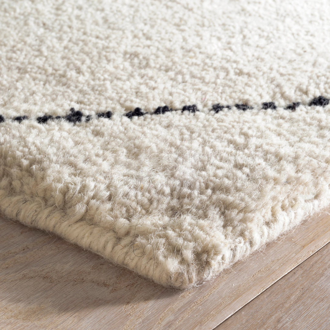 Numa Black Hand Knotted Wool Rug Rug By Annie Selke