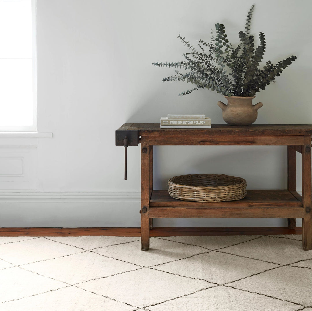 Numa Black Hand Knotted Wool Rug Rug By Annie Selke