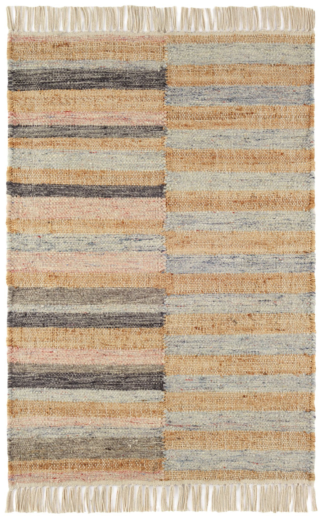 Ravel Stripe Blue Handwoven Wool Rug Rug By Annie Selke
