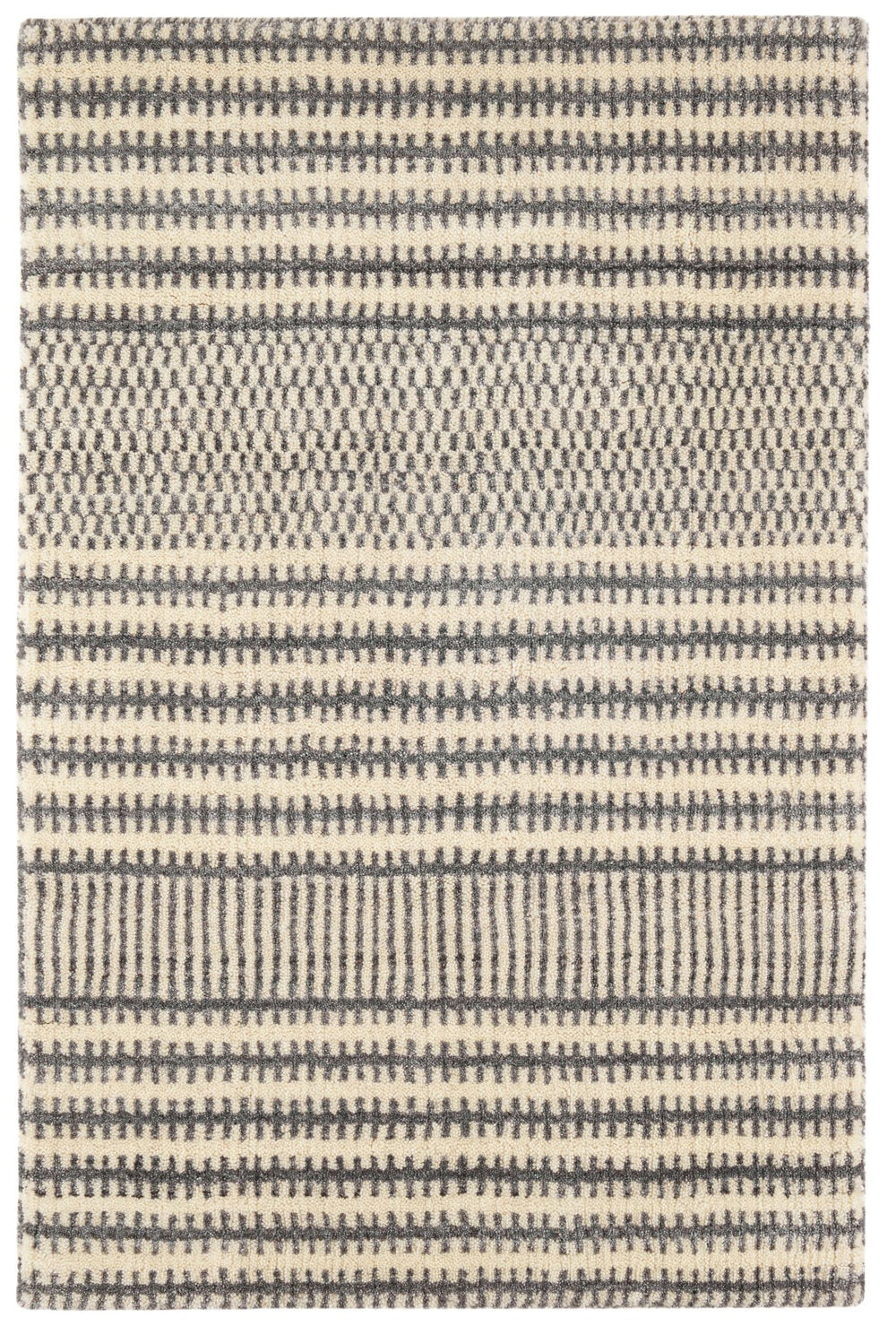 Tracks Grey Hand Loom Knotted Wool Rug Rug By Annie Selke
