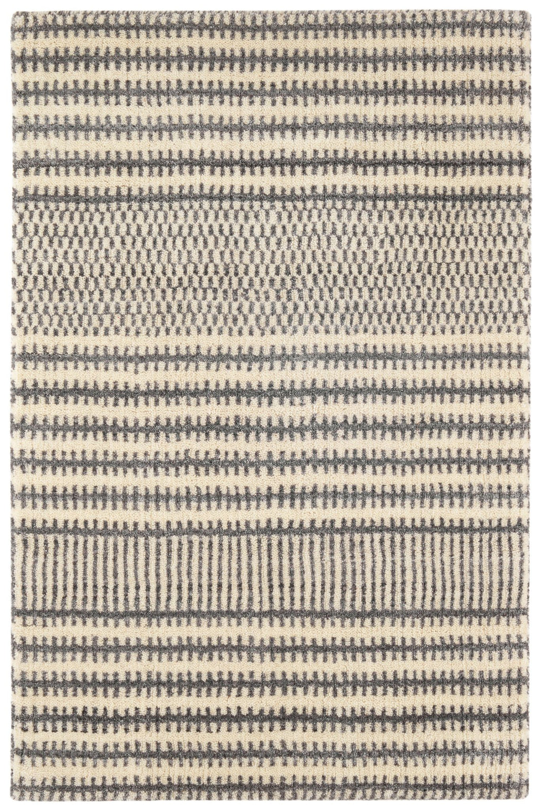 Tracks Grey Hand Loom Knotted Wool Rug Rug By Annie Selke