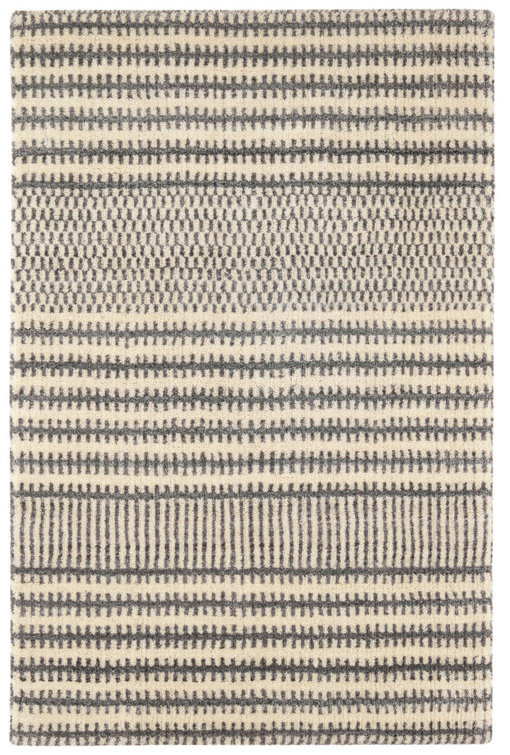 Tracks Grey Hand Loom Knotted Wool Rug Rug By Annie Selke