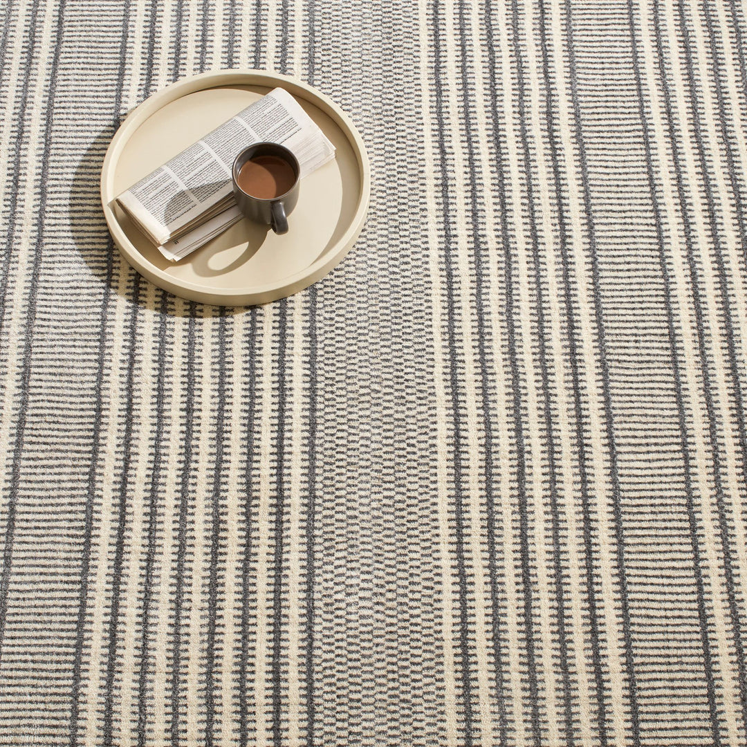 Tracks Grey Hand Loom Knotted Wool Rug Rug By Annie Selke