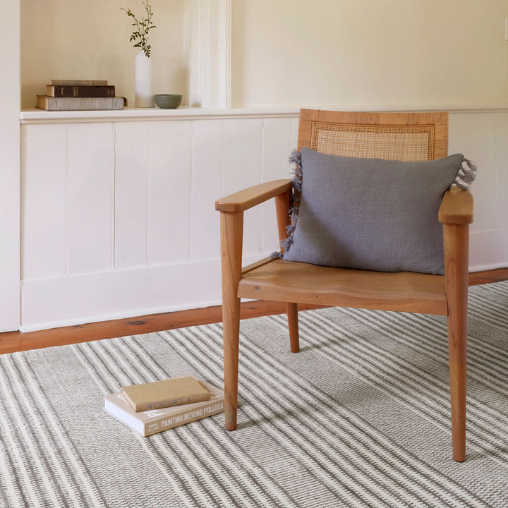Tracks Grey Hand Loom Knotted Wool Rug Rug By Annie Selke