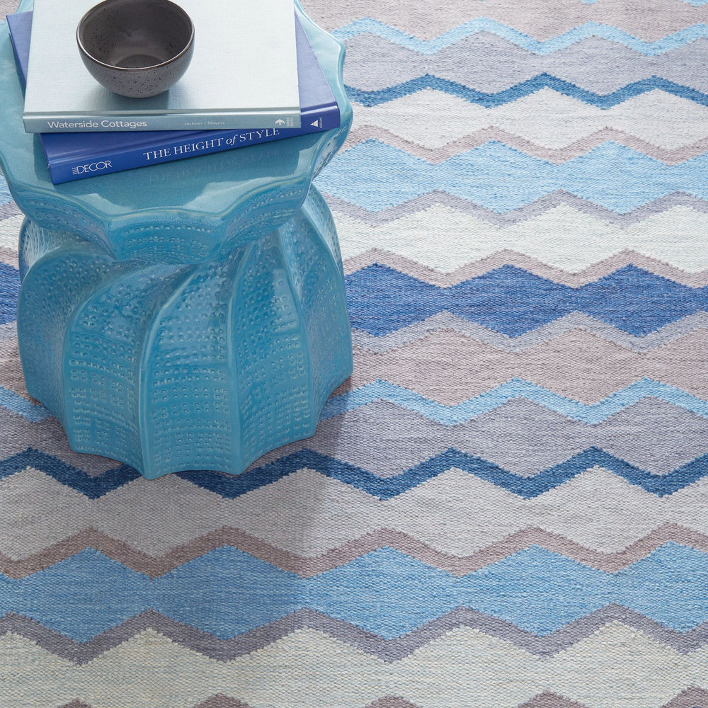 Safety Net Blue Handwoven Indoor/Outdoor Rug Rug By Annie Selke