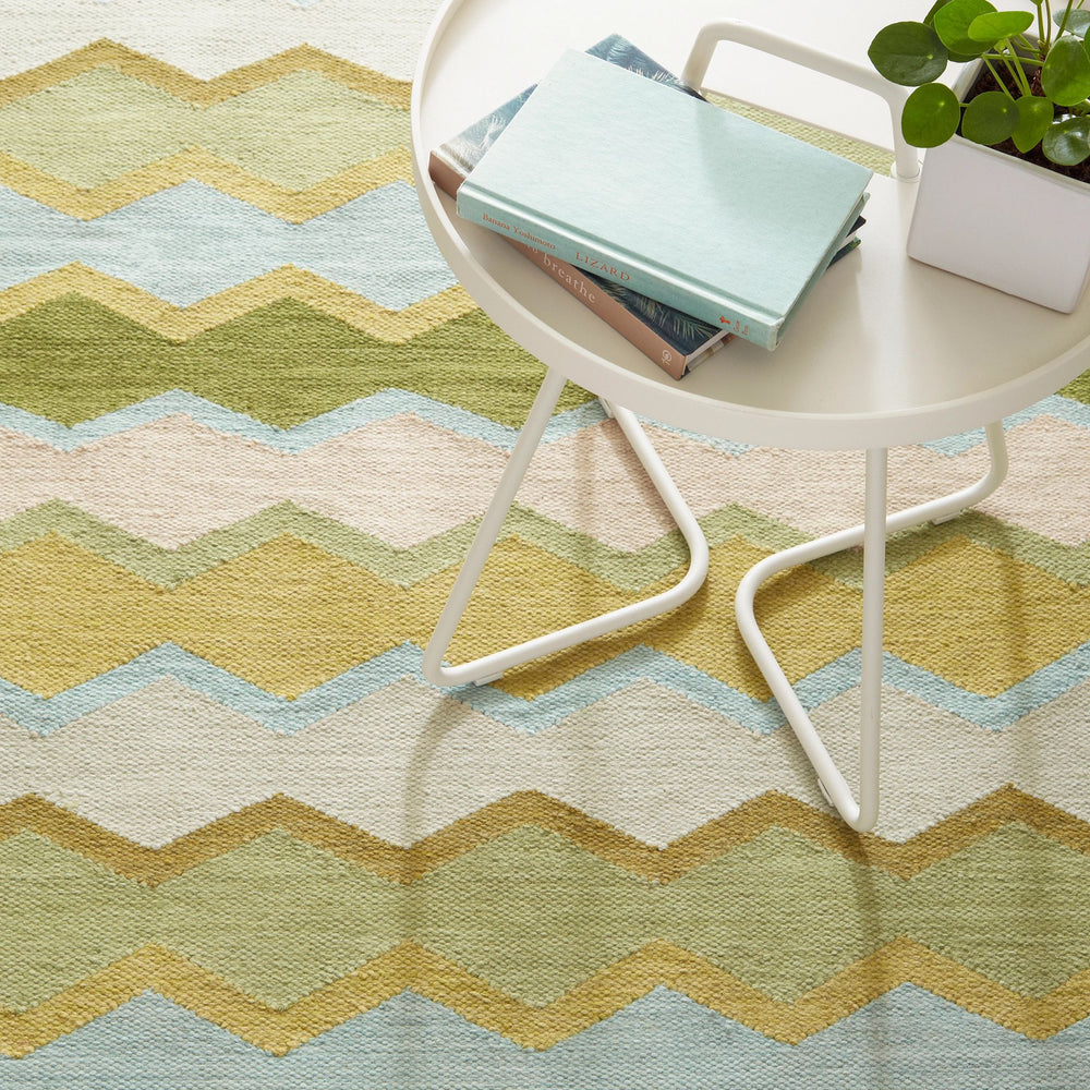 Safety Net Green Handwoven Indoor/Outdoor Rug Rug By Annie Selke