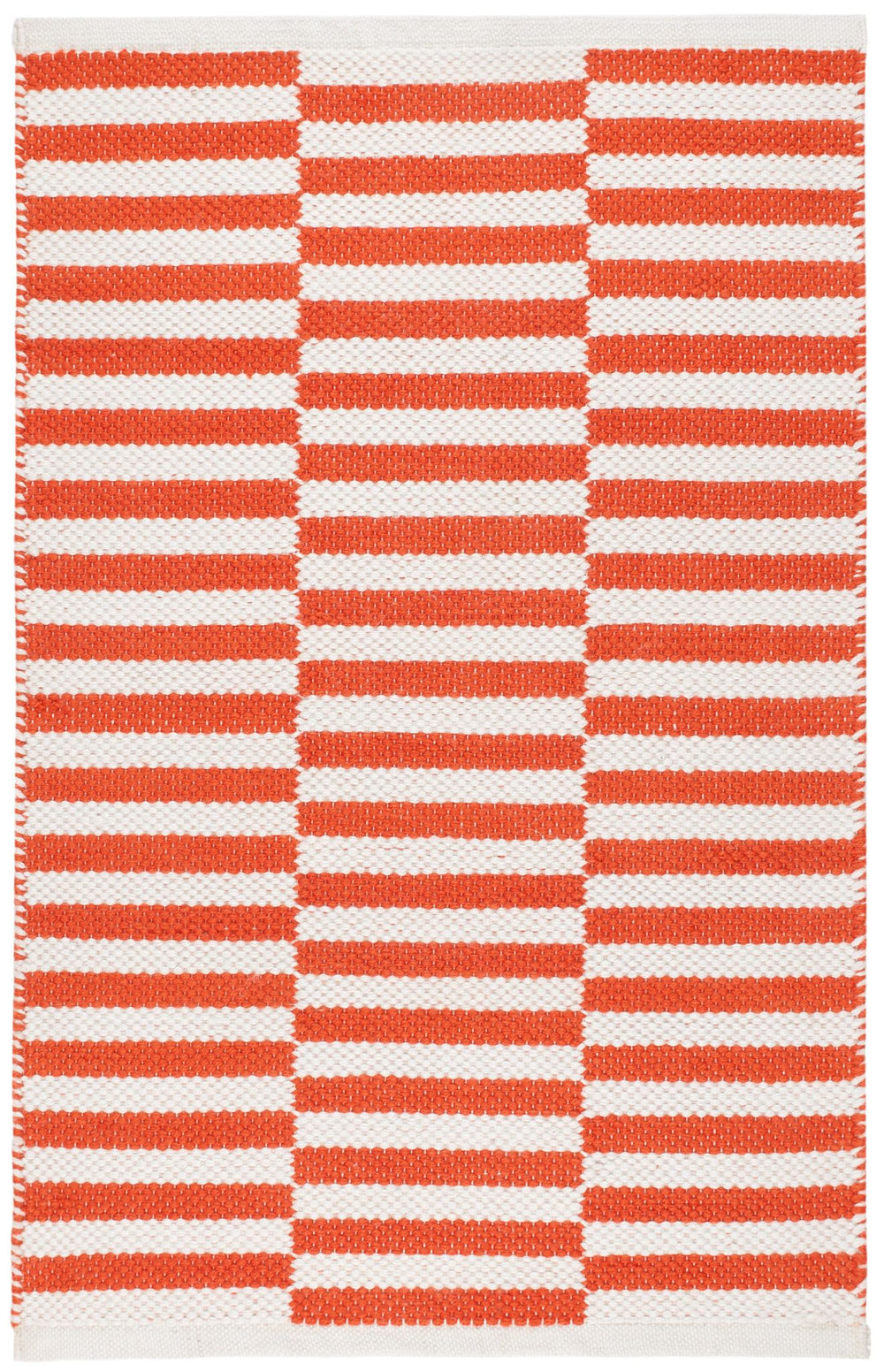 Sailing Stripe Tangerine Handwoven Indoor/Outdoor Rug Rug By Annie Selke