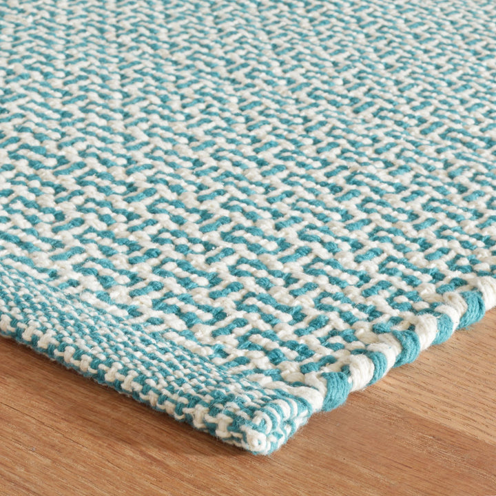 Miss Muffet Teal Handwoven Cotton Rug Rug By Annie Selke