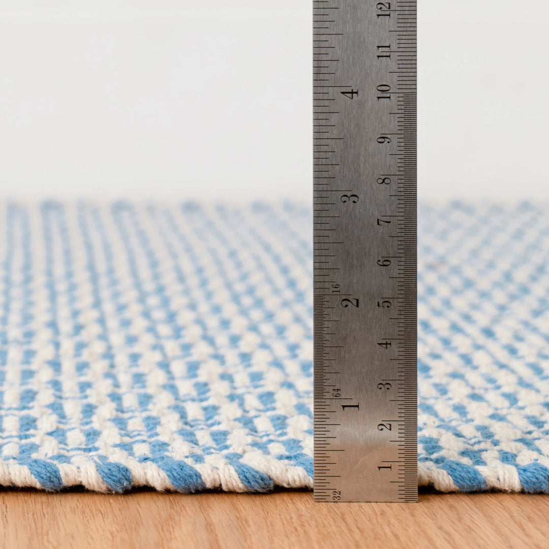 Miss Muffet French Blue Handwoven Cotton Rug Rug By Annie Selke