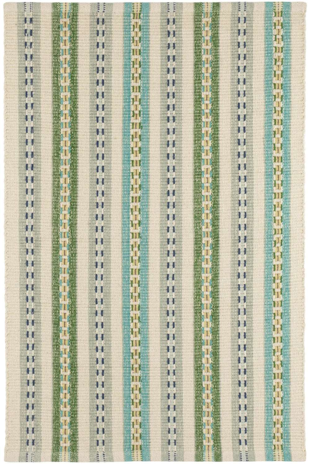 Long Slade Teal Handwoven Cotton Rug Rug By Annie Selke