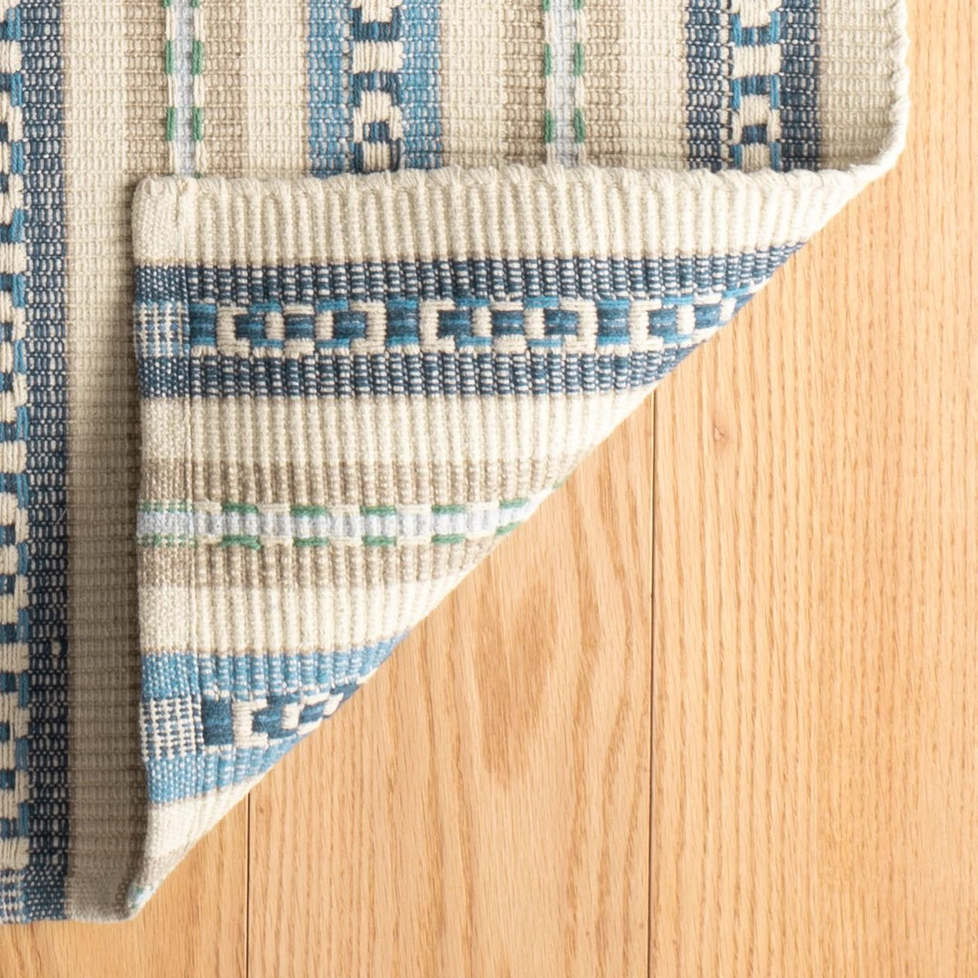 Long Slade Indigo Handwoven Cotton Rug Rug By Annie Selke