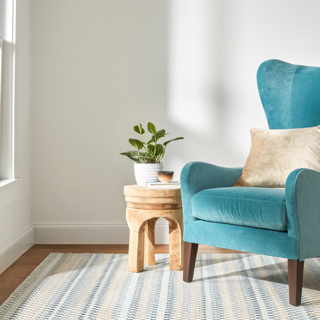 Poppy Blue Handwoven Wool Rug Rug By Annie Selke