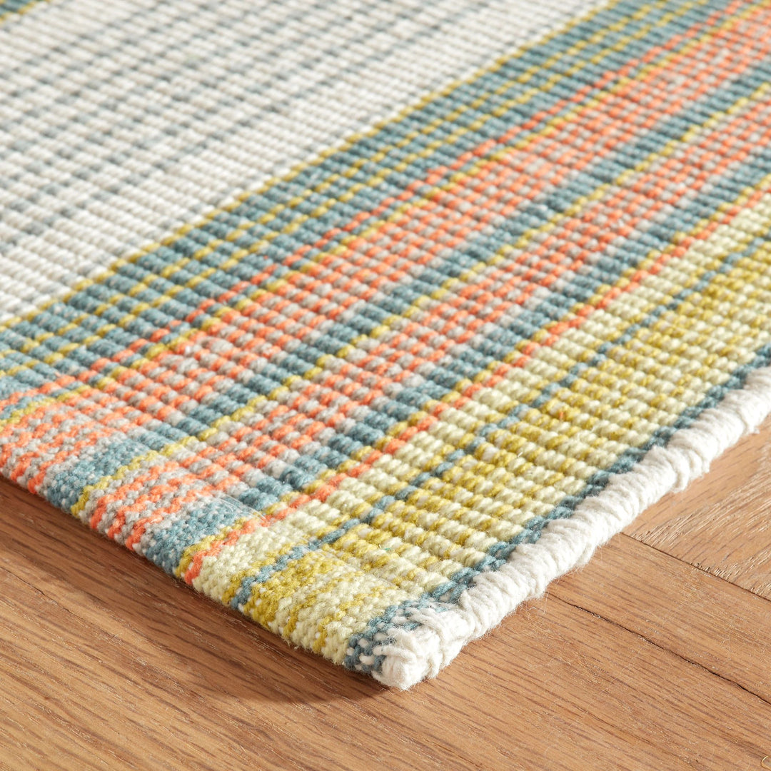 Sloane Stripe Sprout Handwoven Cotton Rug Rug By Annie Selke