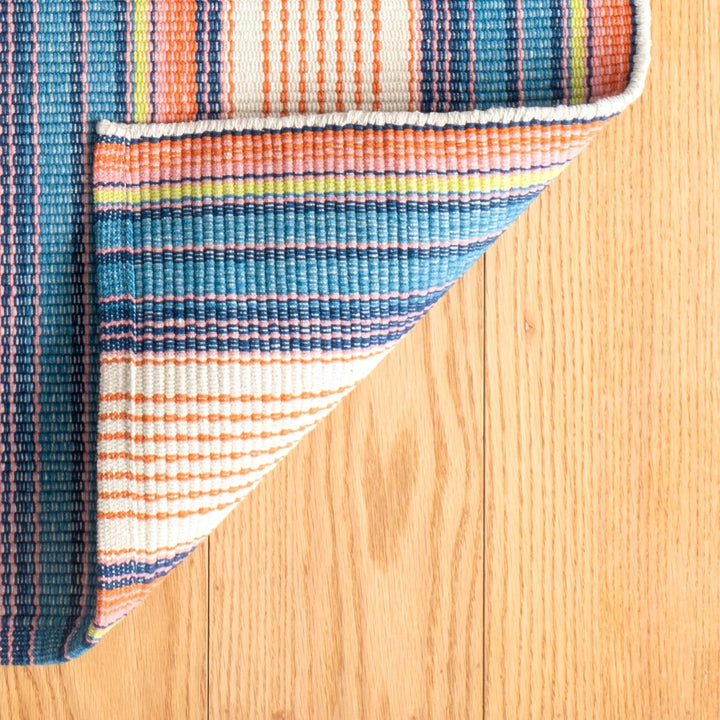 Sloane Stripe Sunset Handwoven Cotton Rug Rug By Annie Selke