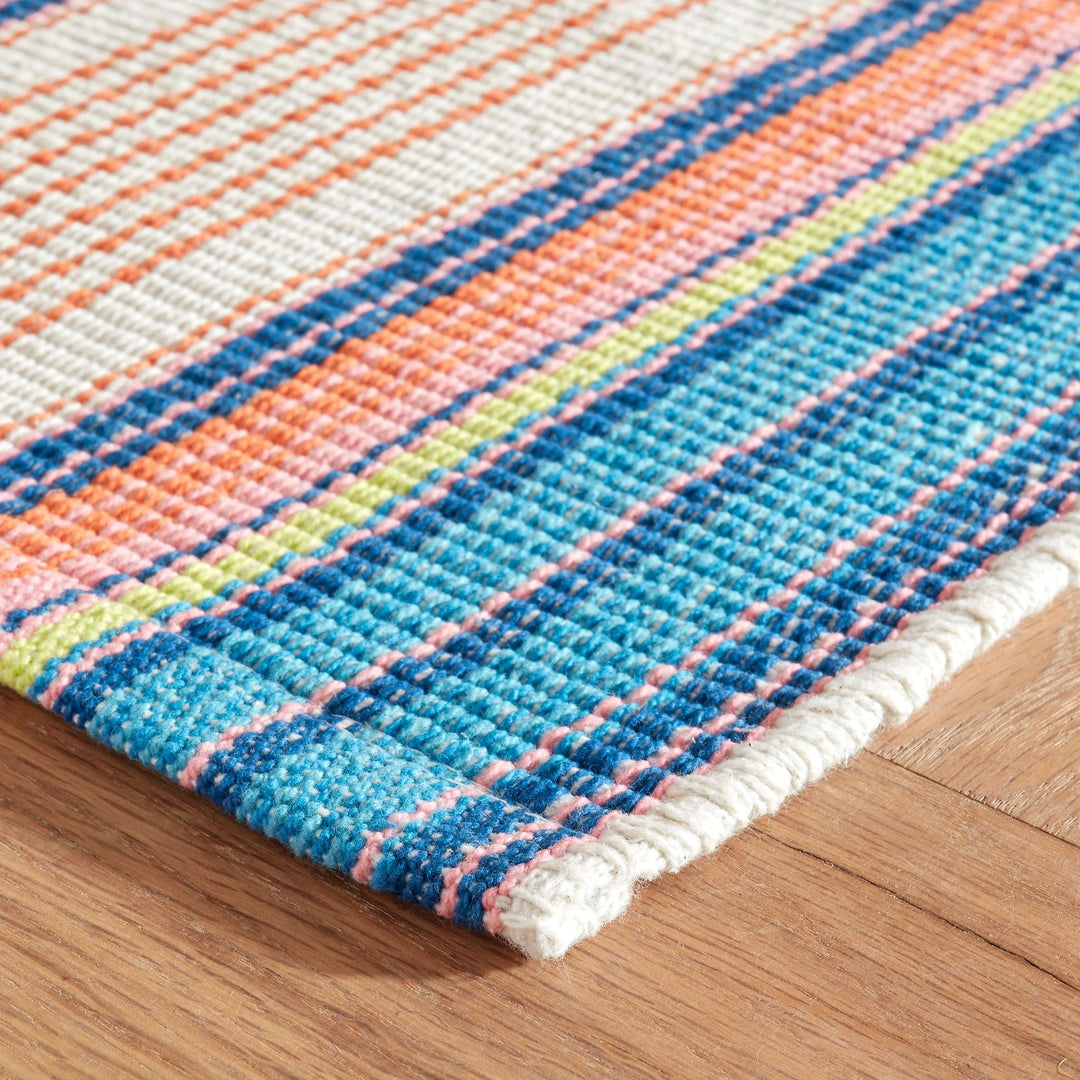 Sloane Stripe Sunset Handwoven Cotton Rug Rug By Annie Selke