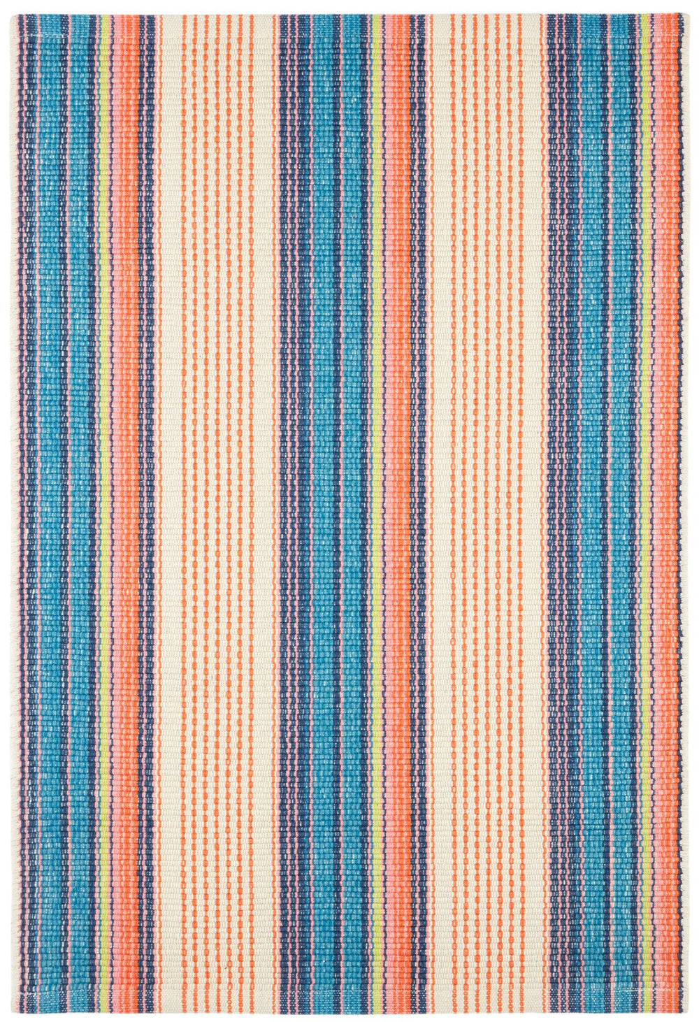 Sloane Stripe Sunset Handwoven Cotton Rug Rug By Annie Selke