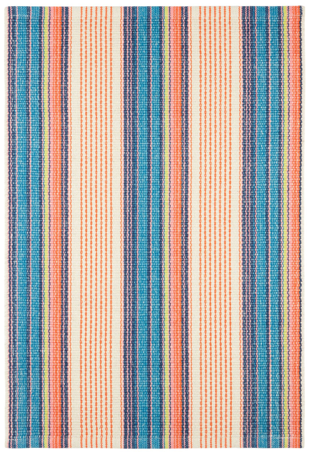 Sloane Stripe Sunset Handwoven Cotton Rug Rug By Annie Selke