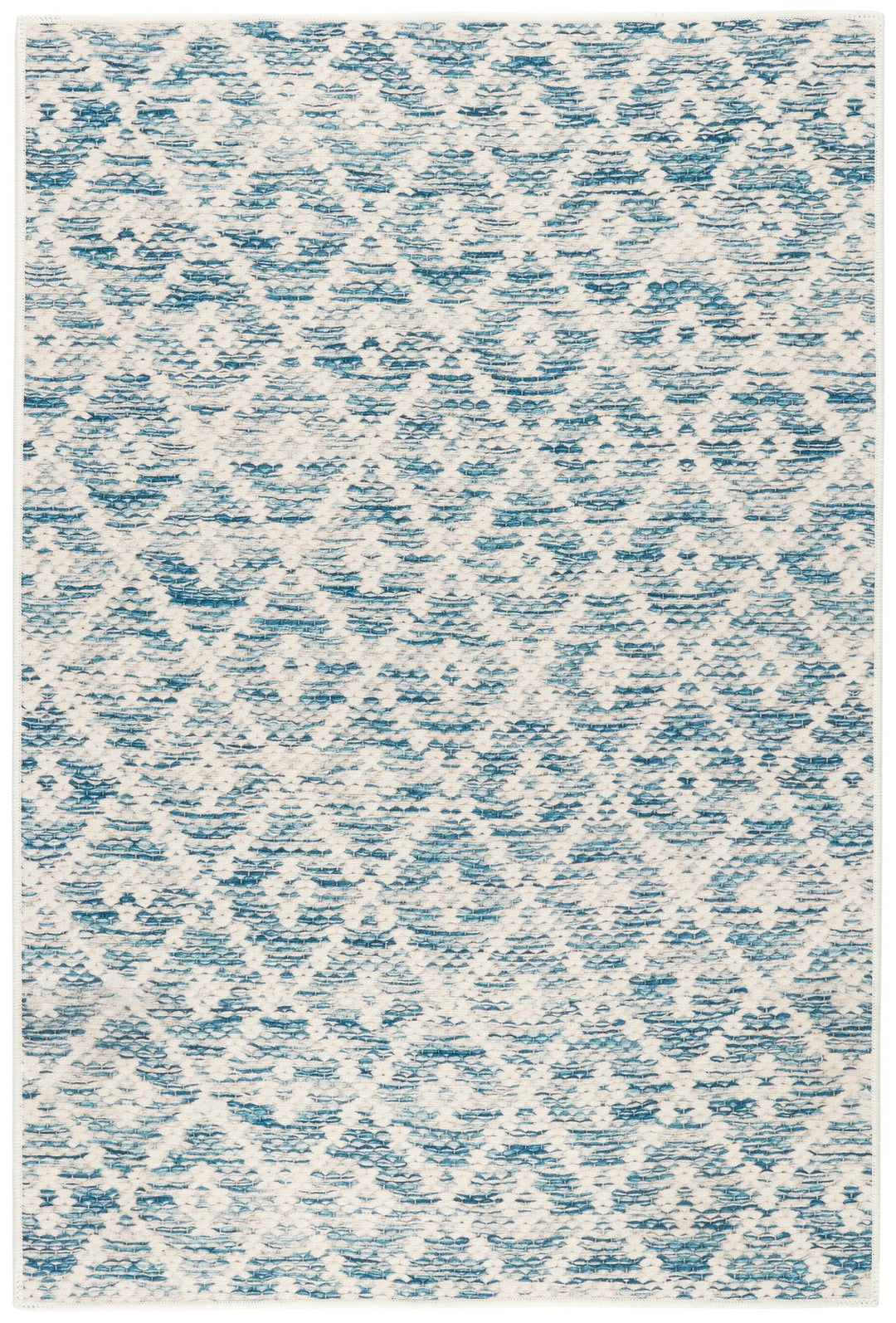 Melange Diamond Blue Machine Washable Rug Rug By Annie Selke