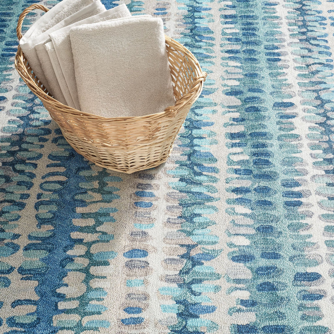 Paint Chip Blue Machine Washable Rug Rug By Annie Selke