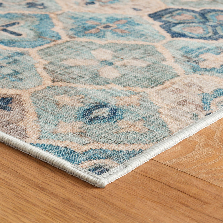 Pali Blue Machine Washable Rug Rug By Annie Selke