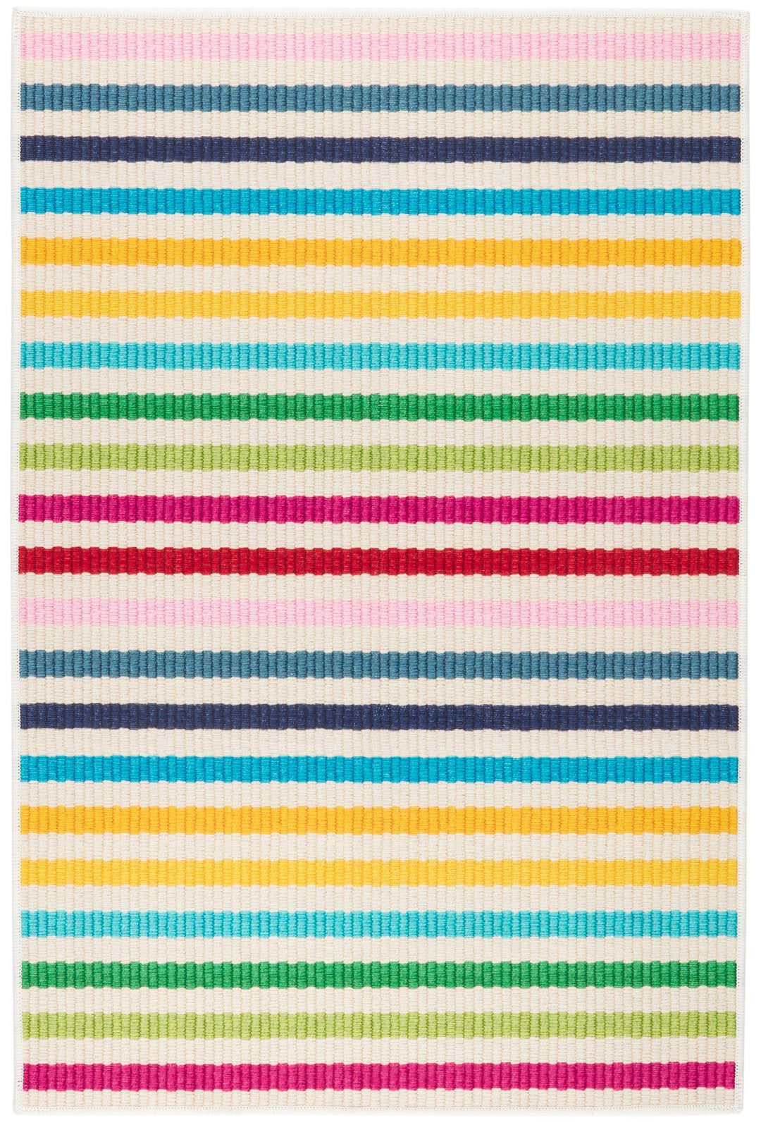 Rainbow Stripe Multi Machine Washable Rug Rug By Annie Selke