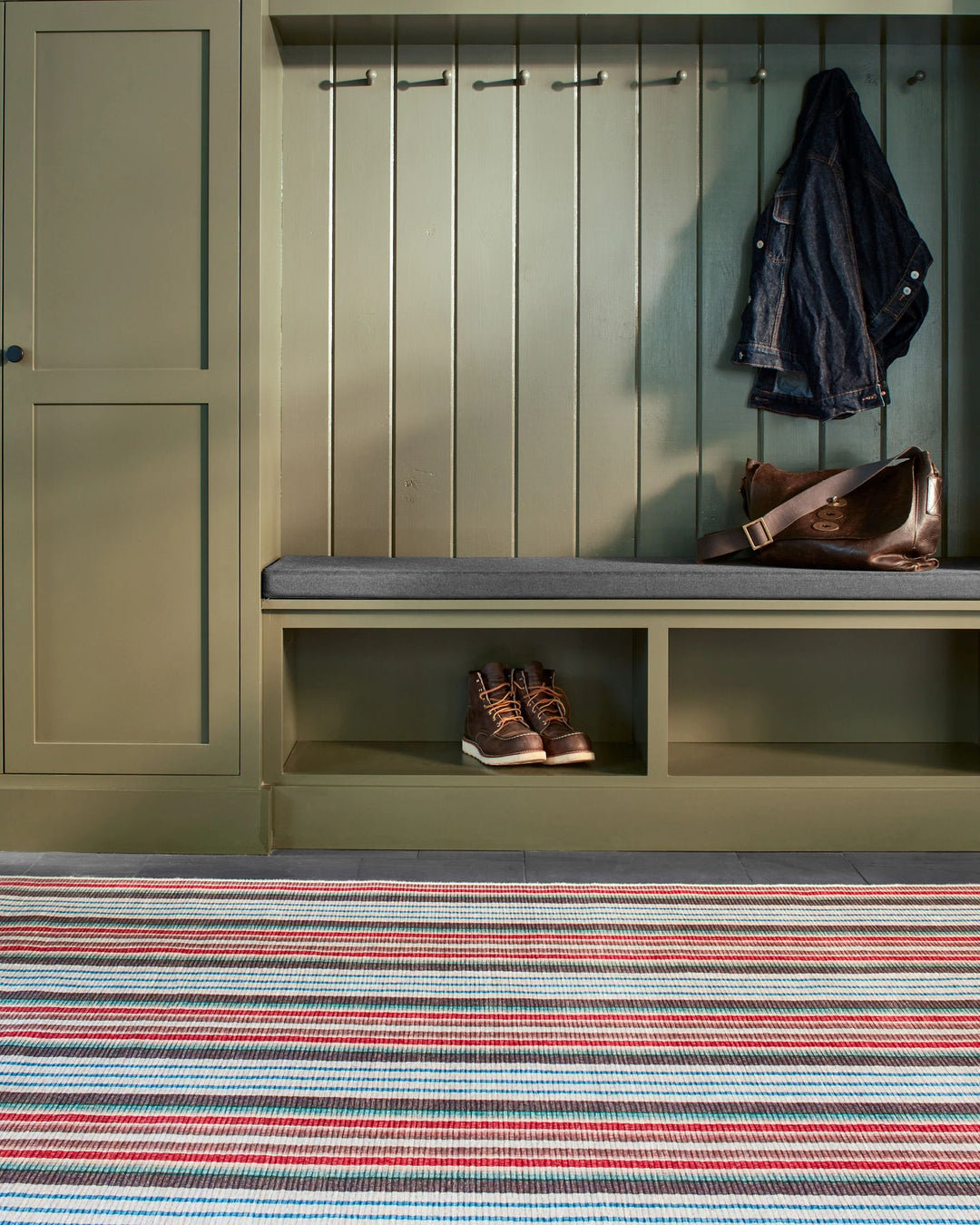 Ranch Stripe Multi Machine Washable Rug Rug By Annie Selke
