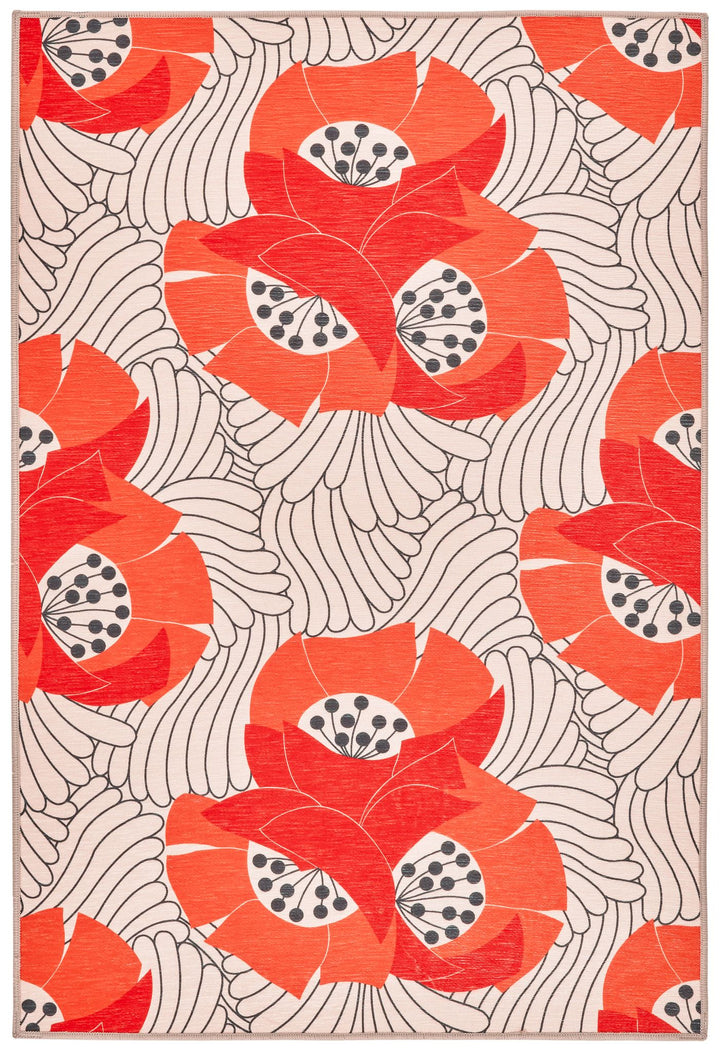 Japanese Poppy Multi Machine Washable Rug Rug By Annie Selke