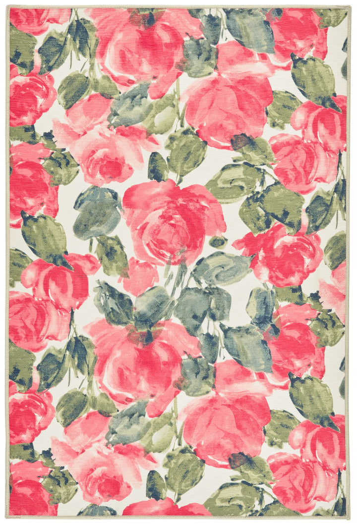 Pretty Peonies Multi Machine Washable Rug Rug By Annie Selke