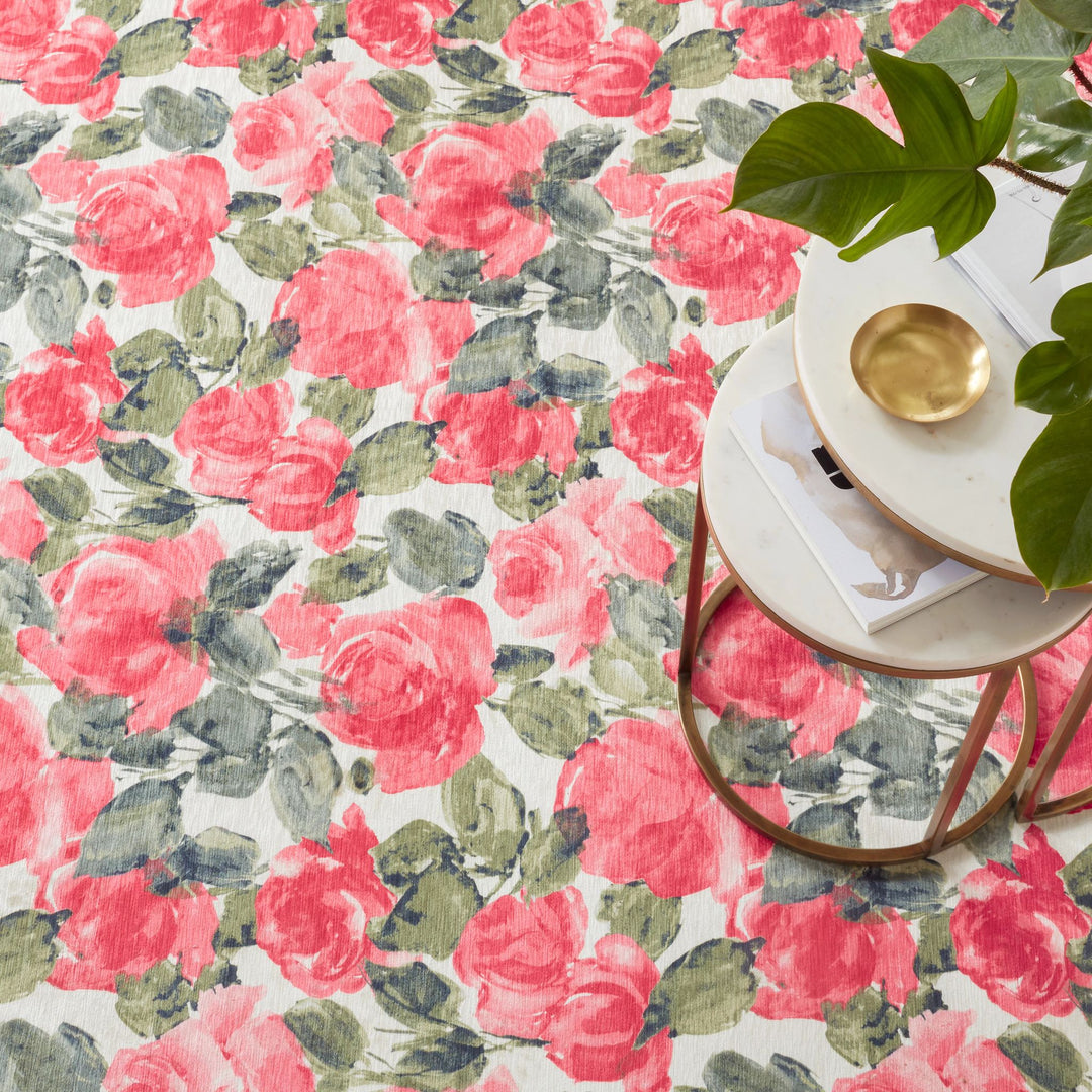 Pretty Peonies Multi Machine Washable Rug Rug By Annie Selke