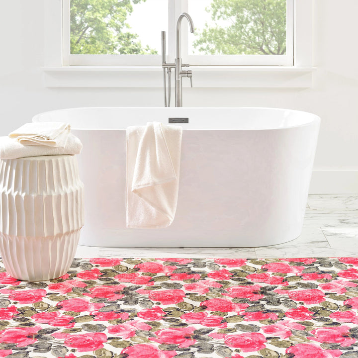 Pretty Peonies Multi Machine Washable Rug Rug By Annie Selke