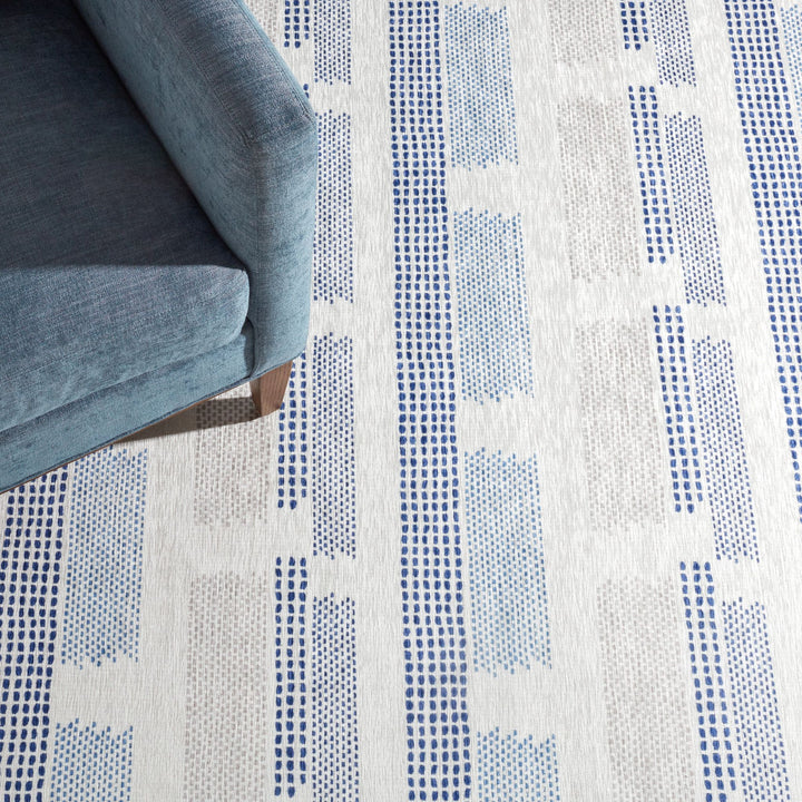 Tread Lightly Navy Machine Washable Rug Rug By Annie Selke