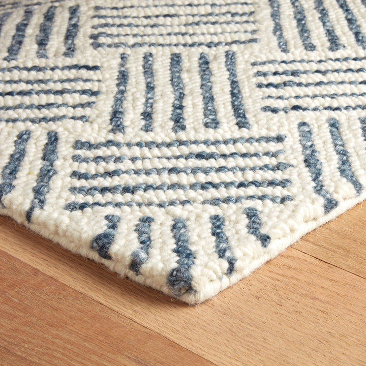 Layers Indigo Hand Hooked Wool Rug Rug By Annie Selke