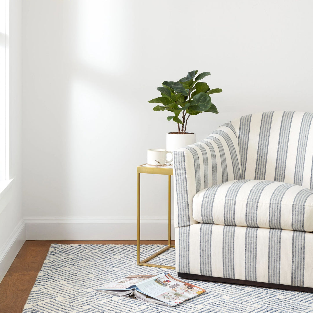 Layers Indigo Hand Hooked Wool Rug Rug By Annie Selke