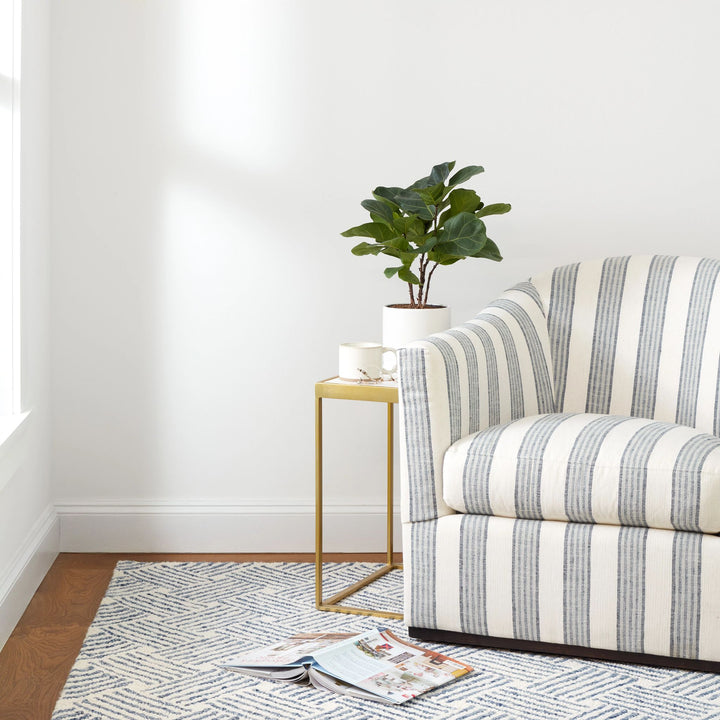 Layers Indigo Hand Hooked Wool Rug Rug By Annie Selke