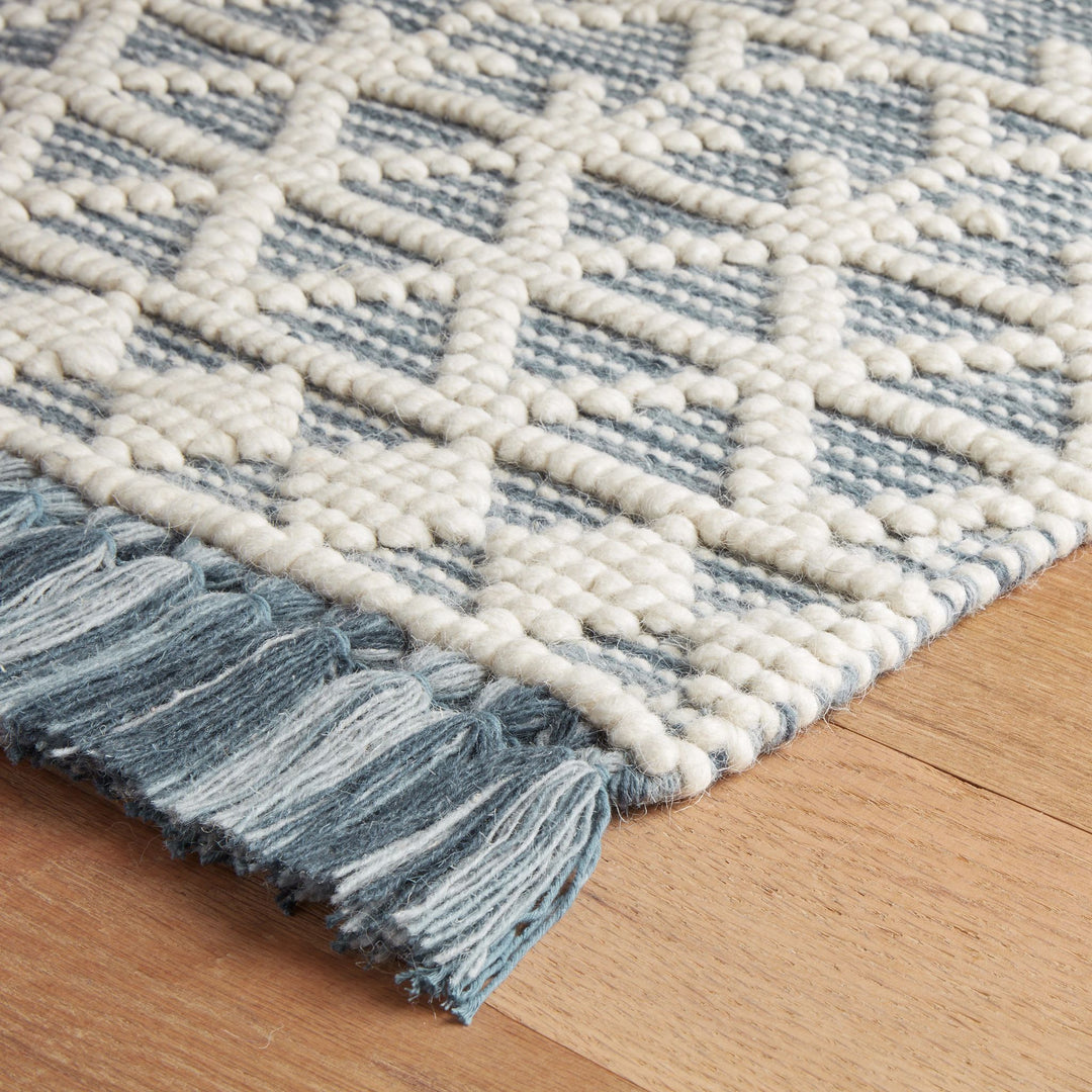 Pembrook Blue Handwoven Wool Rug Rug By Annie Selke