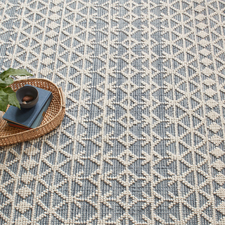 Pembrook Blue Handwoven Wool Rug Rug By Annie Selke