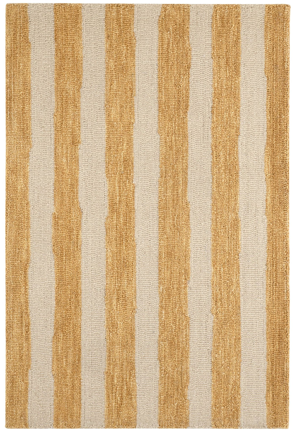 Silas Stripe Gold Hand Micro Hooked Wool Rug Rug By Annie Selke