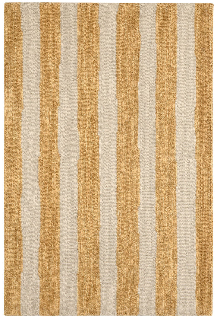 Silas Stripe Gold Hand Micro Hooked Wool Rug Rug By Annie Selke