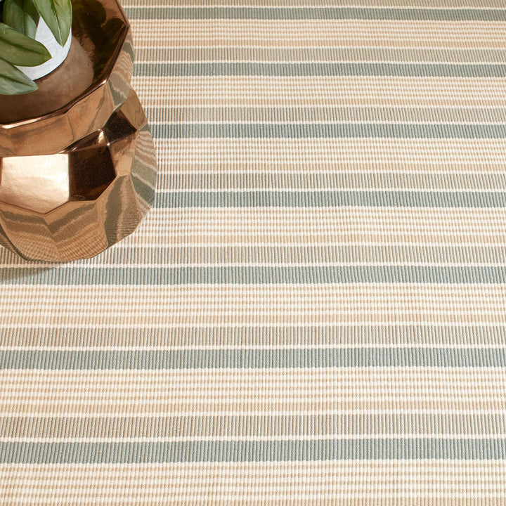 Mystic Stripe Slate Handwoven Indoor/Outdoor Rug Rug By Annie Selke