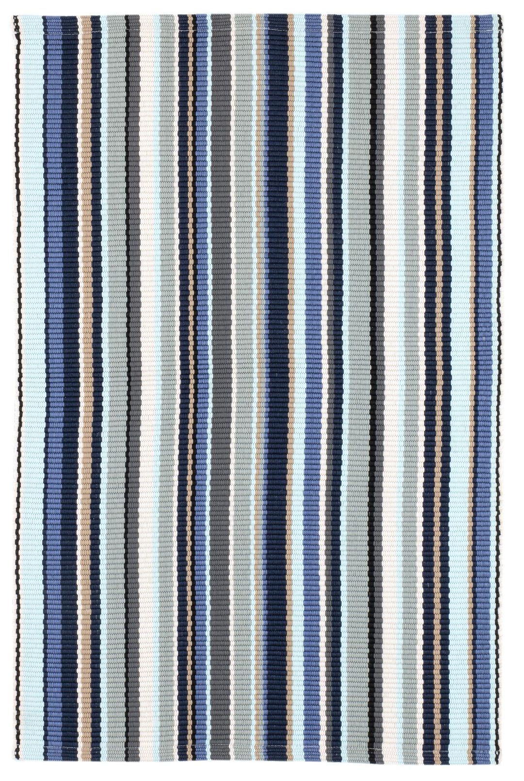 Westbrook Stripe Blue Handwoven Indoor/Outdoor Rug Rug By Annie Selke