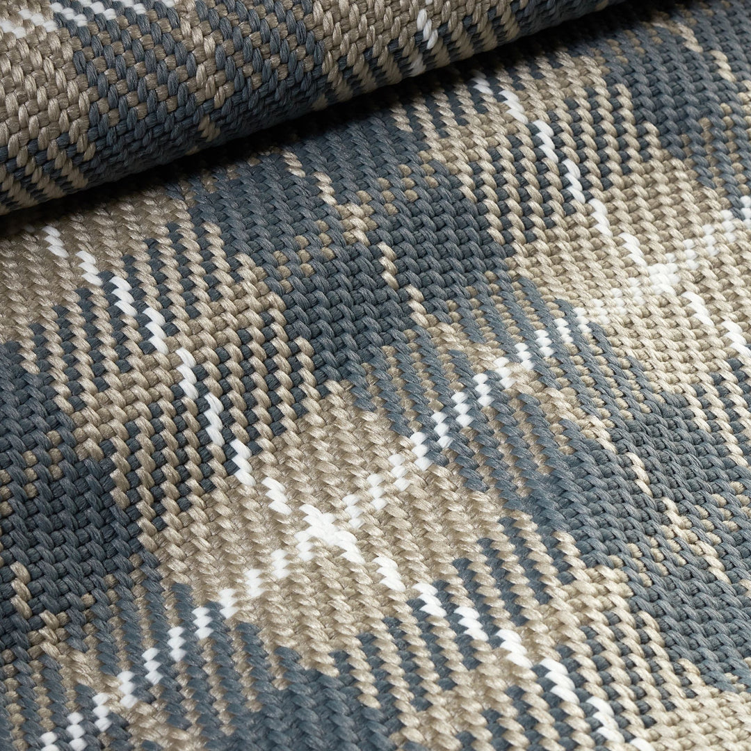 Lakeville Plaid Charcoal Handwoven Indoor/Outdoor Rug Rug By Annie Selke