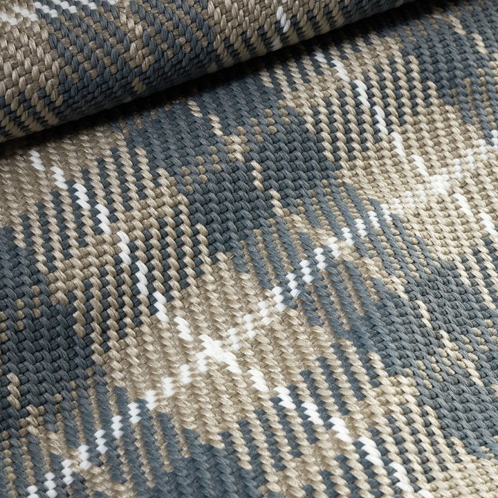 Lakeville Plaid Charcoal Handwoven Indoor/Outdoor Rug Rug By Annie Selke