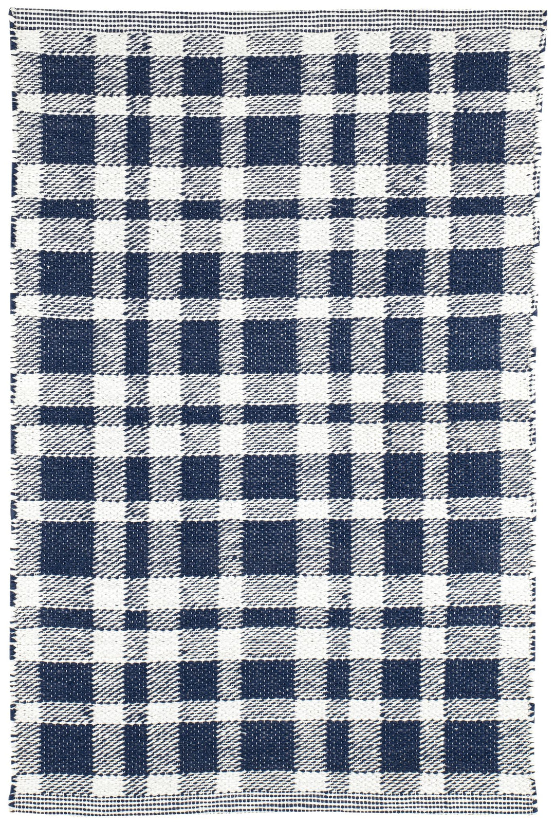 Tattersall Navy Handwoven Indoor/Outdoor Rug Rug By Annie Selke