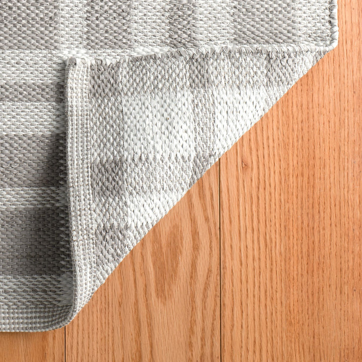 Tattersall Grey Handwoven Indoor/Outdoor Rug Rug By Annie Selke