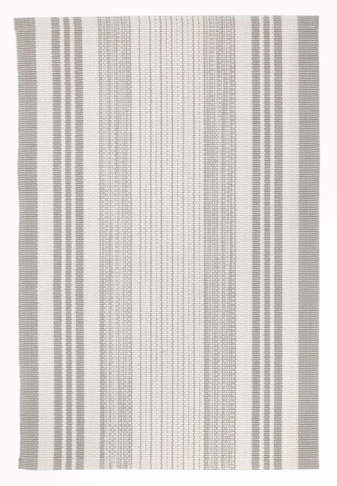 Quincy Stripe Platinum Handwoven Indoor/Outdoor Rug Rug By Annie Selke