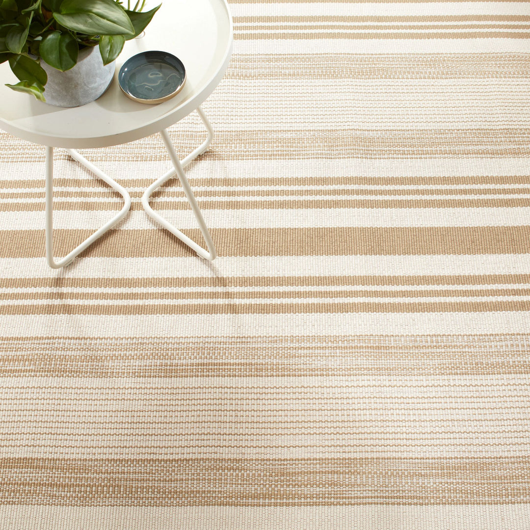 Quincy Stripe Khaki Handwoven Indoor/Outdoor Rug Rug By Annie Selke