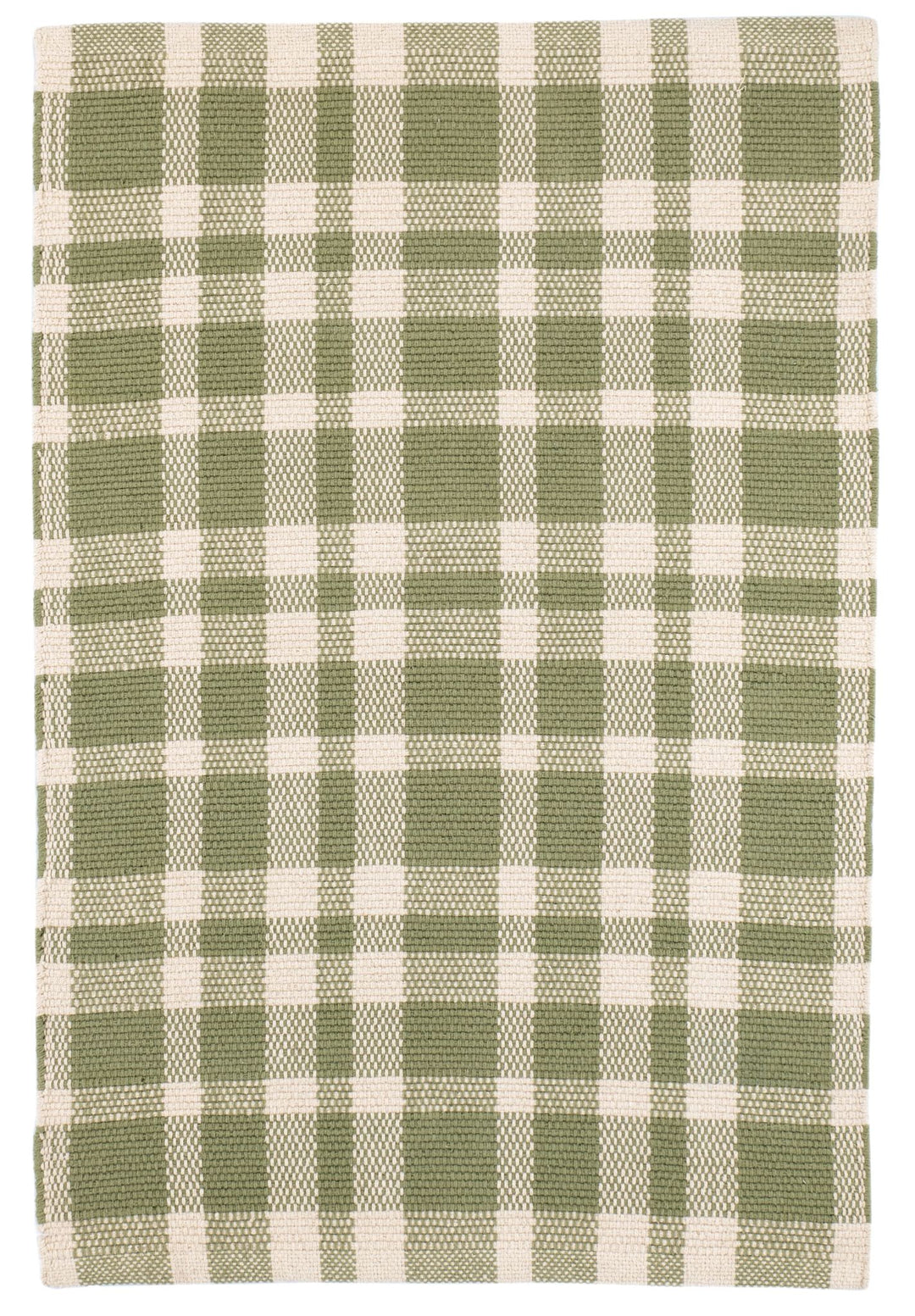 Tattersall Sage Handwoven Cotton Rug Rug By Annie Selke